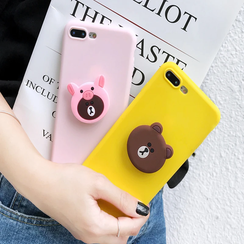 3D oso titular de soporte anillo agarre funda suave paraiPhone 5 5S SE 6 6s 6plus plus 7 8 7plus8plus x xs xr xsmax mobi |