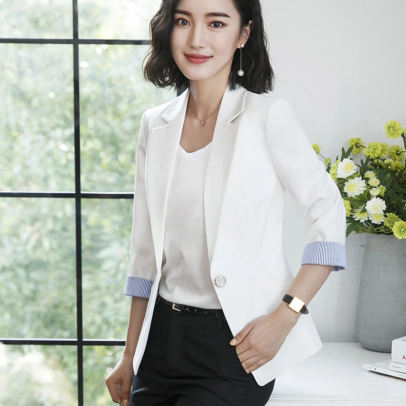 Женский офисный Блейзер больших размеров черный белый желтый зеленый Feminino с