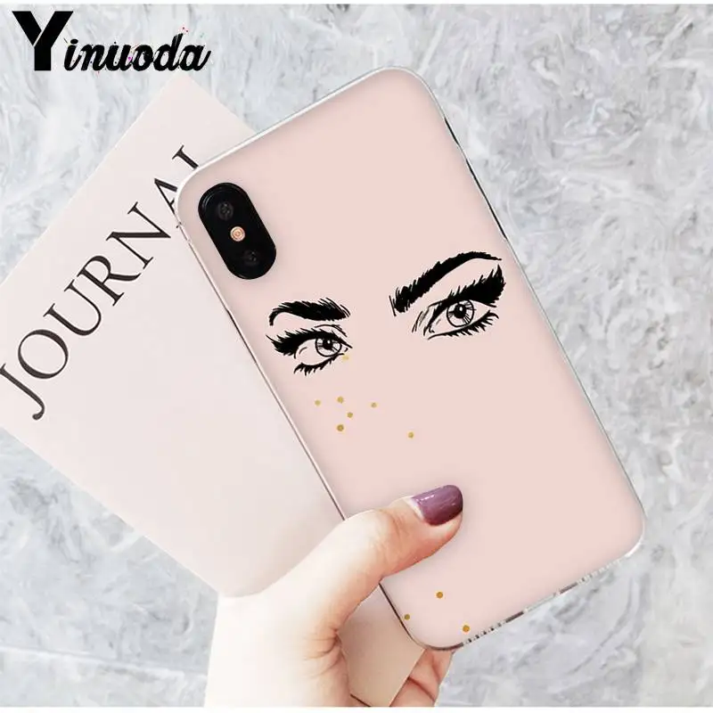 Косметические ресницы Yinuoda wink pretty girl чехол для телефона в эстетическом стиле iPhone8
