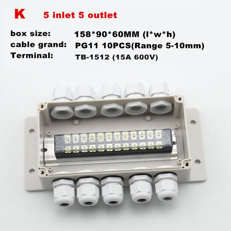 Высокое качество ABS DIY водонепроницаемая распределительная коробка, многофункциональная электрическая распределительная коробка с терминал TB блоки TB1508 TB-1512