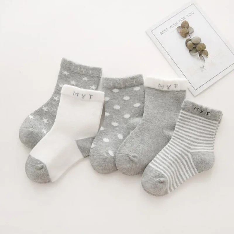 5 пар/упак. детские носки для новорожденных зимние хлопковые утепленные унисекс