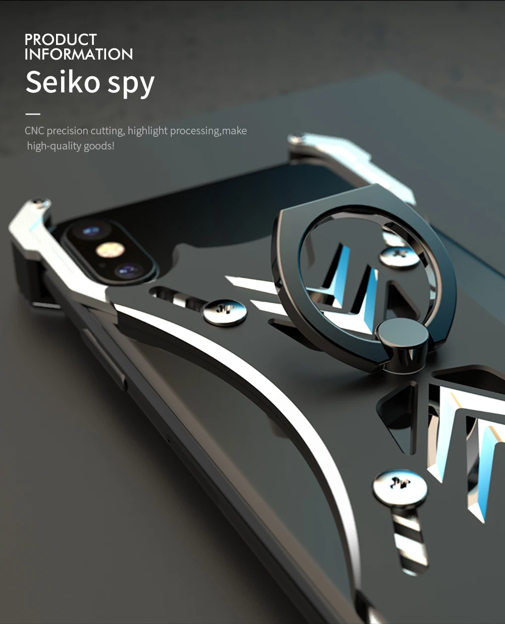 Для Apple iphone x 7 8 6 6s Plus чехол Роскошный 3D брендовый жесткий алюминиевый металлический каркас кольцо держатель Броня защитный задний Чехол для телефона