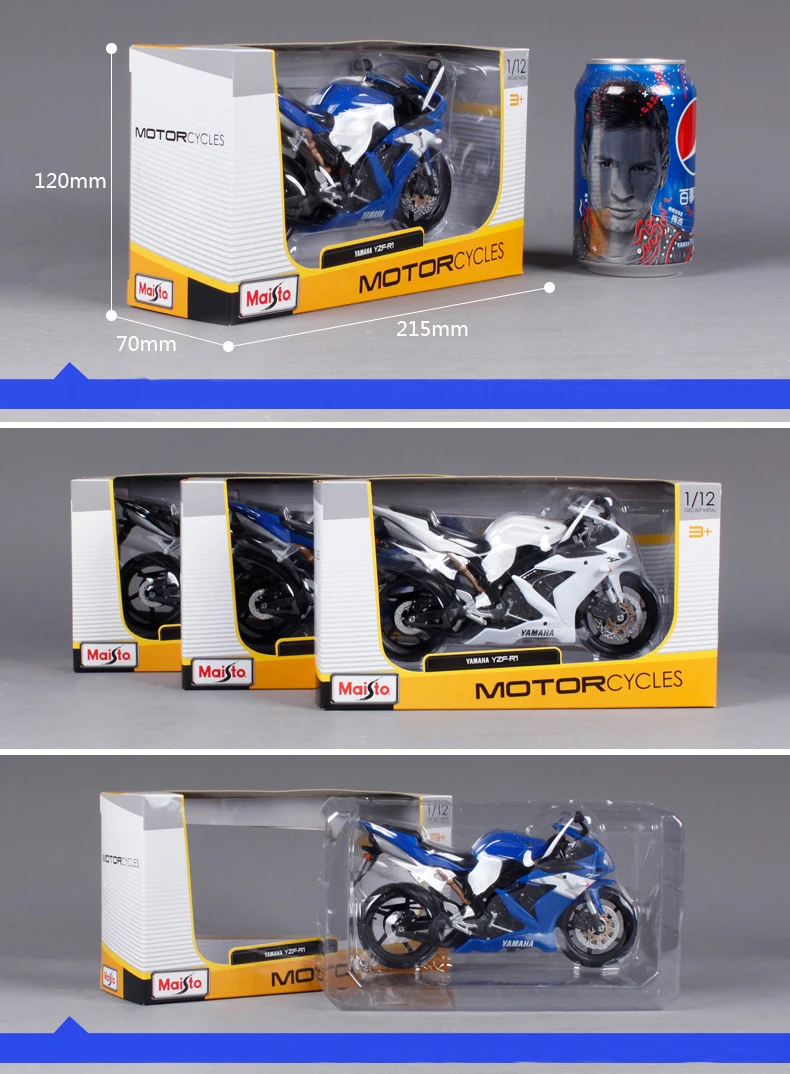 Maisto 1:12 Yamaha Supercross YZF-R1, металлическая литая модель, спортивный мотор, гоночный мотоцикл, модель мотоцикла для детей, игрушки, подарки, оригинальная коробка