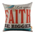 LINKWELL 45x45 см пусть ваша вера будет больше, чем ваша страх, льняные наволочки, наволочки, домашний декор, диван, Декор, религиозные слова