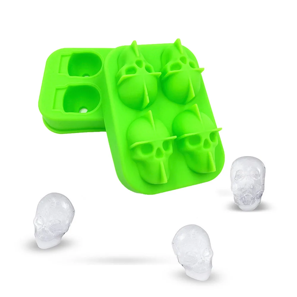 3D 6 отверстий DIY торт ледяной шар Череп силиконовые лотки с формами для кубиков