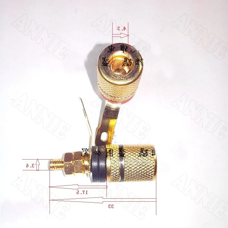 10 шт./лот позолоченный звуковой наконечник аудиоразъем для колонки коннектор