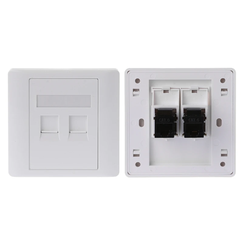 Сетевая настенная пластина CAT5 RJ45 с 2 портами и разъемом Мама-мама электрическое