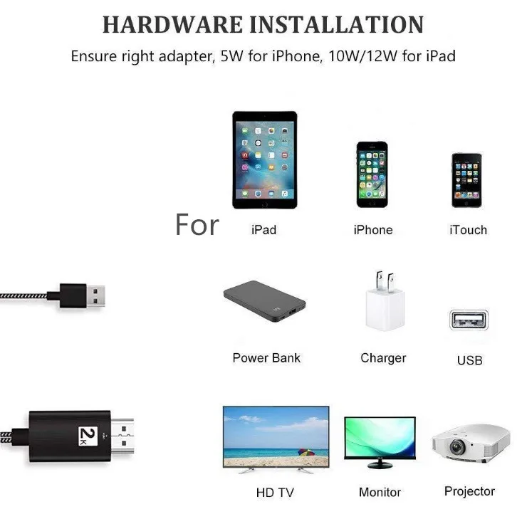 Новое обновление 2 м ткачество HD 8Pin к HDMI кабель 1080P HDTV Цифровой AV адаптер выход для