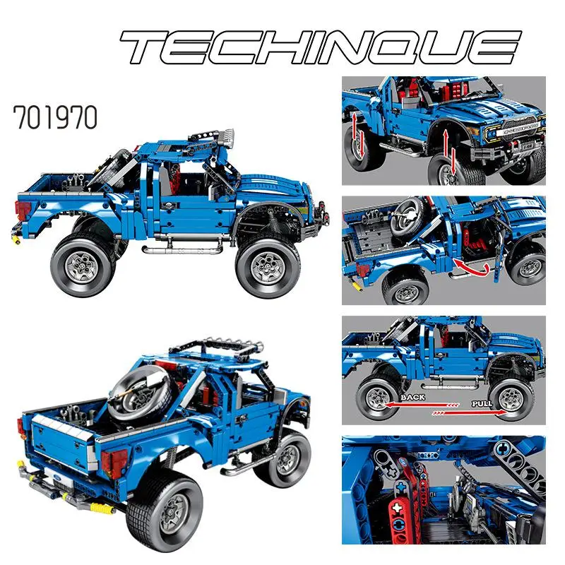 Technic Series 701970 Новый F 150 Raptor модель машины пикап Строительные блоки Набор