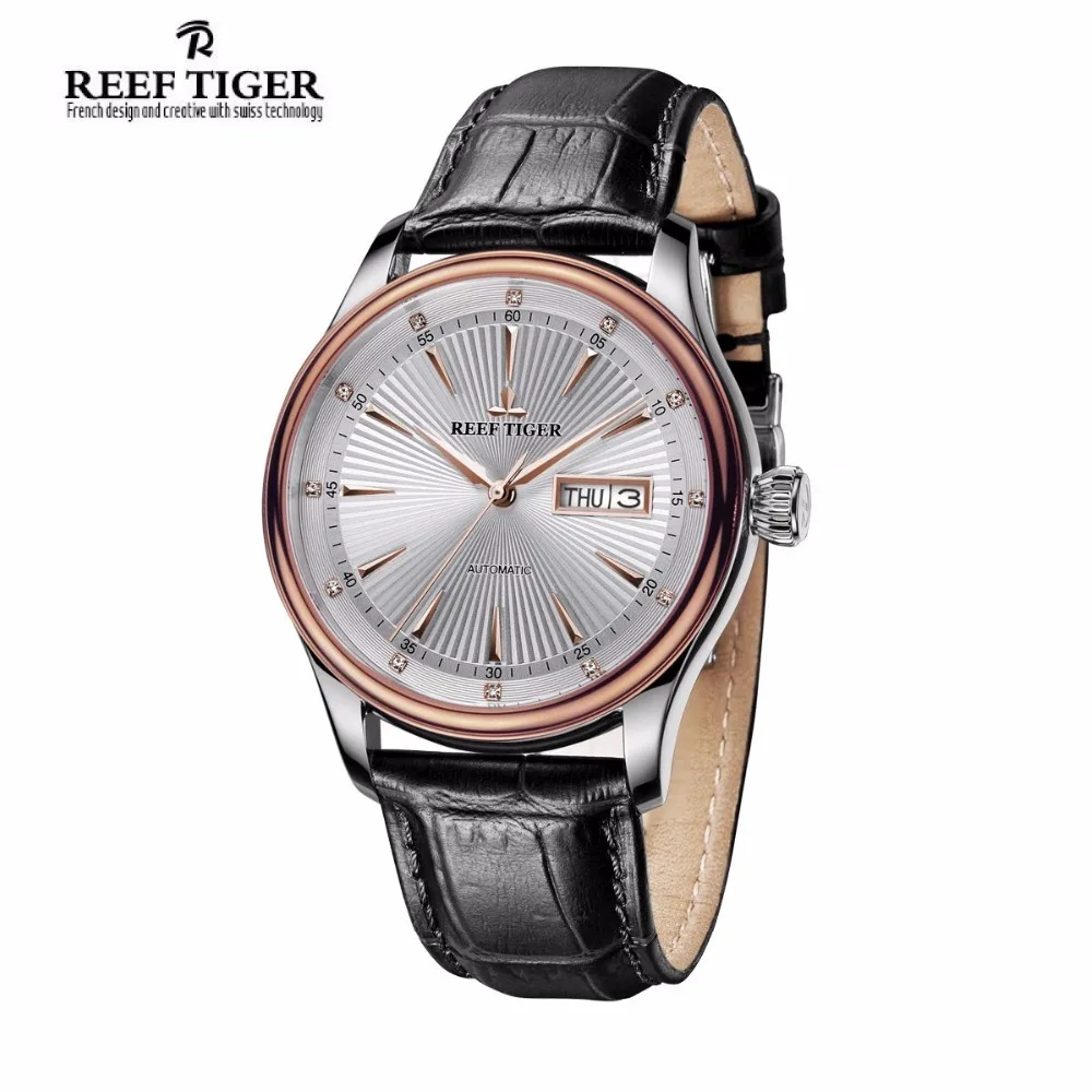 2017 Риф Тигр/RT классический Бизнес мужские часы из розового золота Сталь