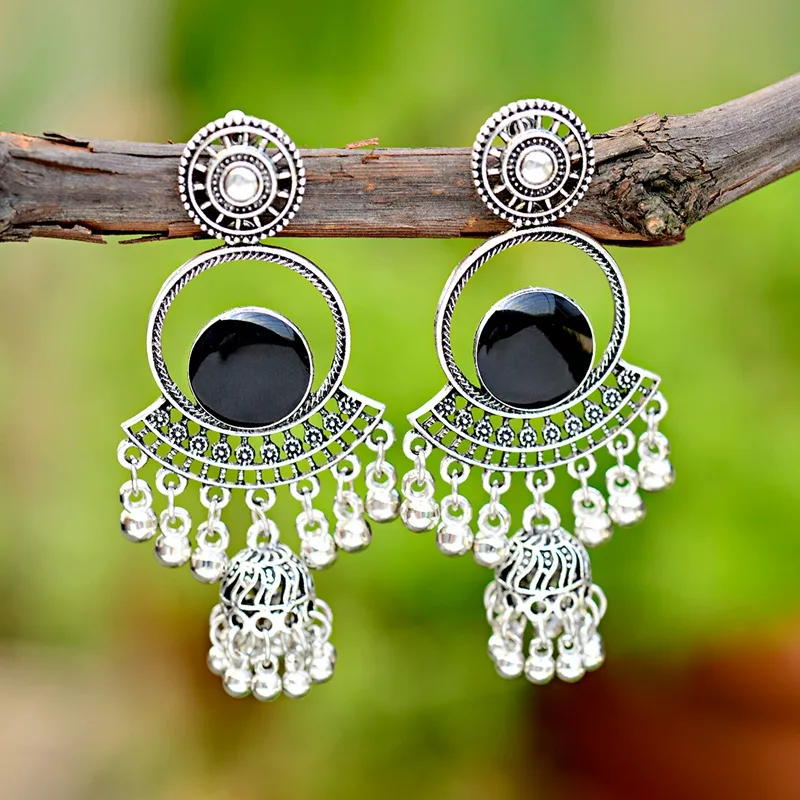 Женские этнические серьги-подвески DOUVEI в стиле ретро Jhumka Jhumki Винтажные висячие