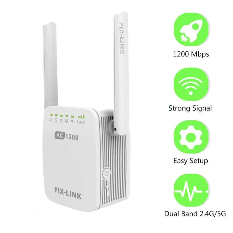 Фото PIX-LINK Lv-Ac12 Ac1200M ретранслятор/маршрутизатор/точка доступа беспроводной Wi-Fi с PIX-LINK Lv-Ac12 Ac1200M ретранслятор/маршрутизатор/точка доступа беспроводной Wi-Fi с