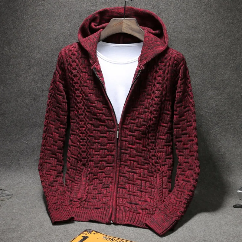 Мужской зимний Повседневный Свободный кардиган вязаный компьютерный модный