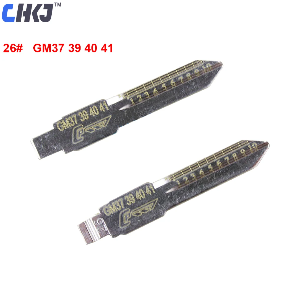 CHKJ 10 шт./лот гравировкой линии пустой ключ для 2 в 1 Лиши GM 37 Размеры 39 40 41 нет. 26 Buick