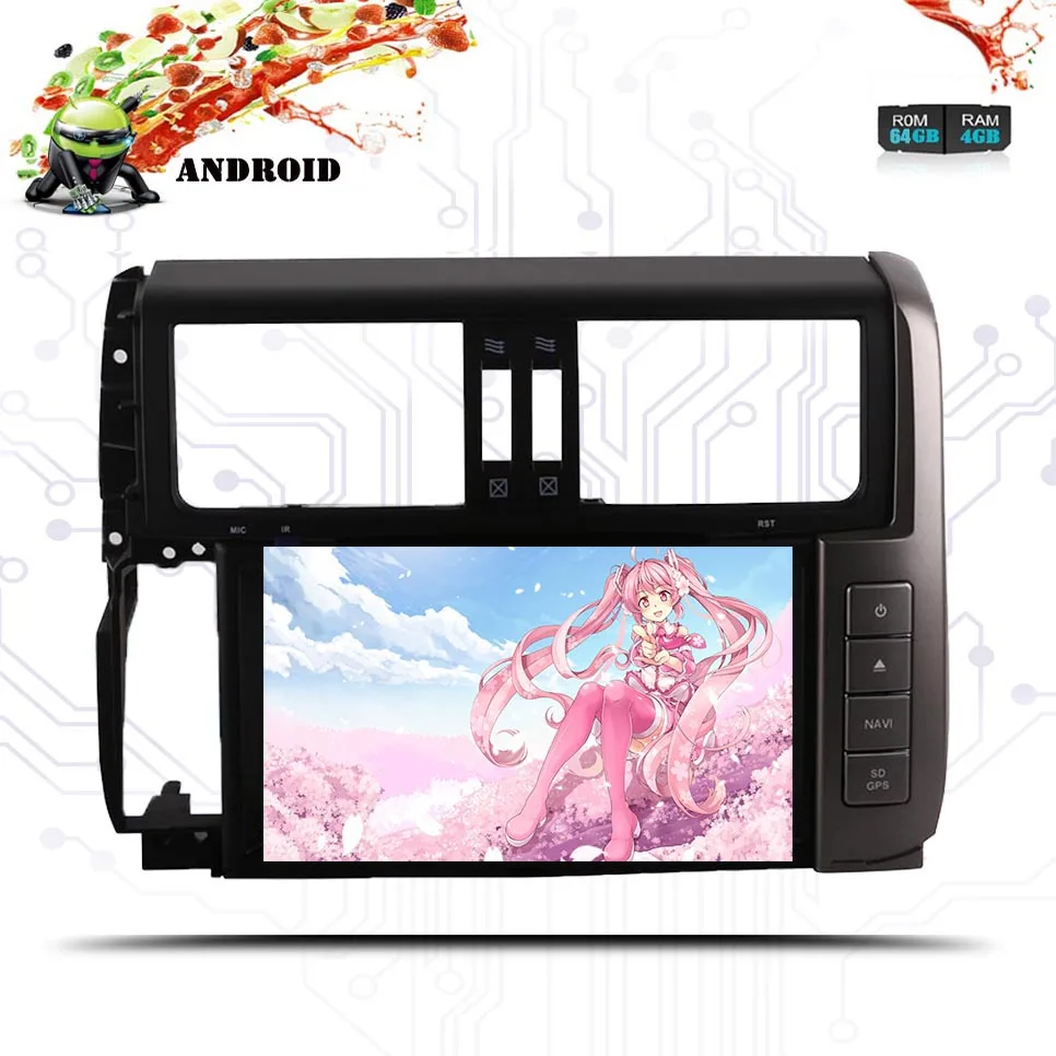 Android 10 0 Восьмиядерный 4 Гб + 64 ГБ Автомобильный dvd плеер для Toyota Land Cruiser Prado 150 2010 2013
