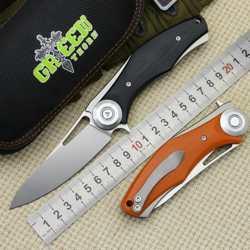 Складной нож Green thorn made Dark Flipper титановое лезвие D2 рукоятка G10 Походный для