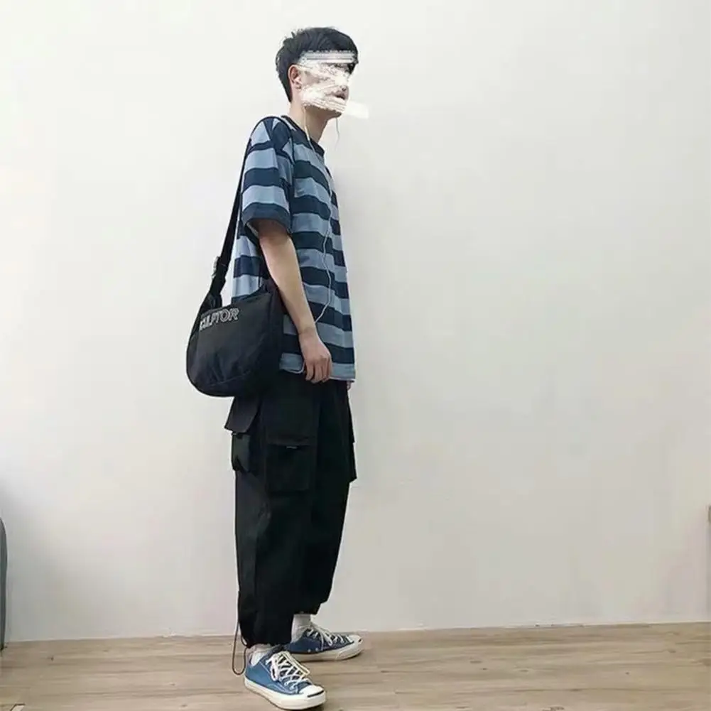 HobbyLane мужская полосатая Повседневная Свободная футболка с коротким