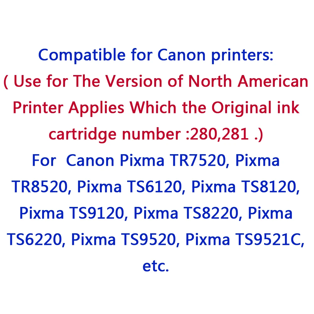 Совместимый чернильный картридж для Canon PGI-280XXL PGI 280 CLI 281 Pixma TS9120 TS6120 TS6220 TS8120 TR7520 TR8520