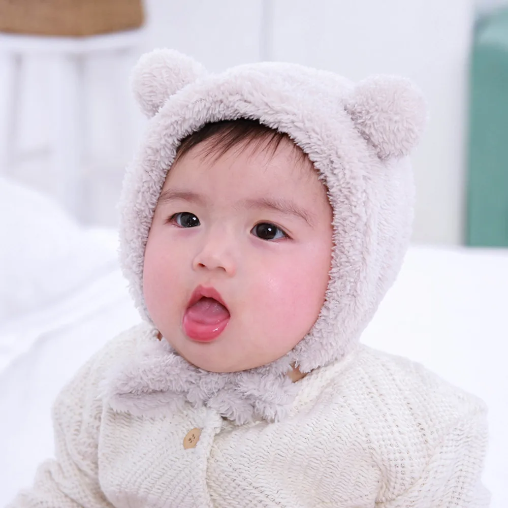 Winter Children Ear Hat Toddler Kids Baby Warm Wool Knit Beanie Fur Pom Boys Girls Cap 1D18 | Детская одежда и обувь