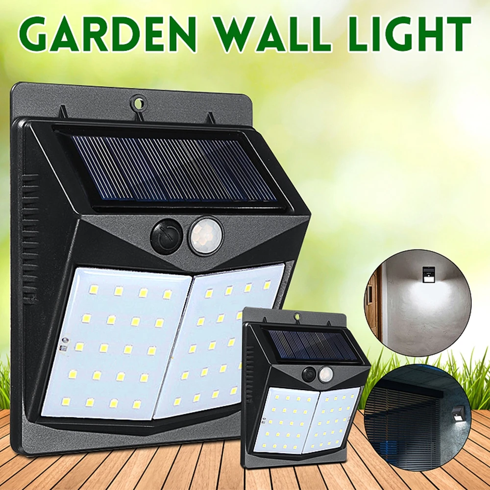 

Solar 40 LED Wall Light PIR Motion Waterproof Outdoor Wide Angle Security Yard Garden Lamp