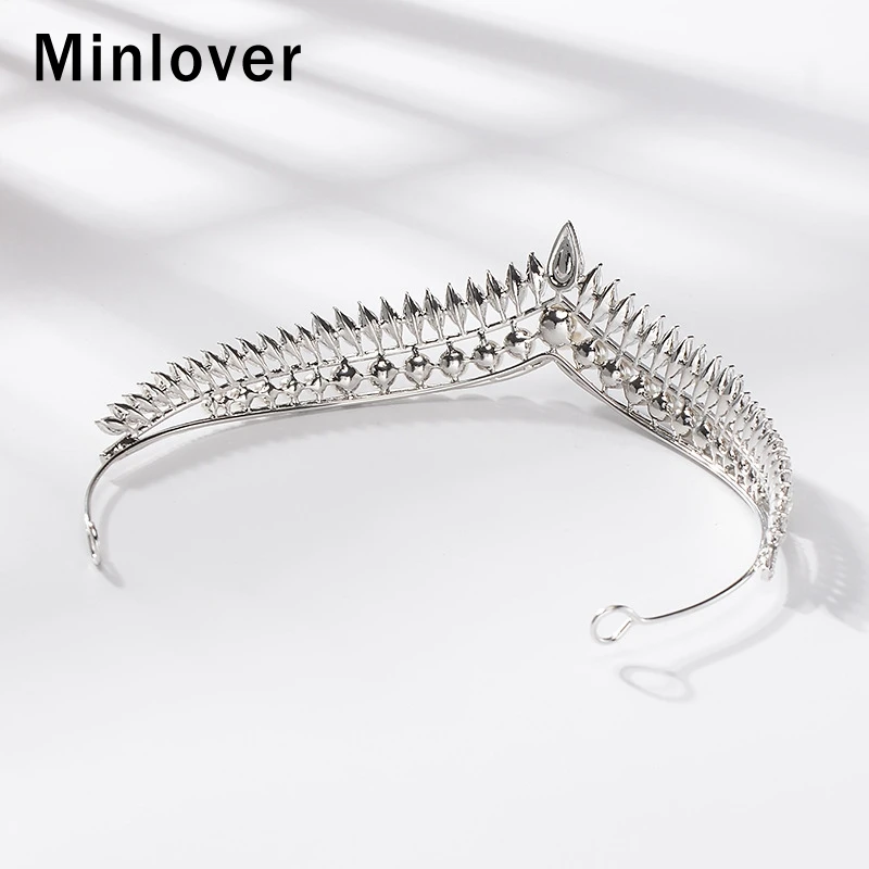 Minlover роскошный сверкающий кристалл невесты диадемы Короны имитация жемчуга