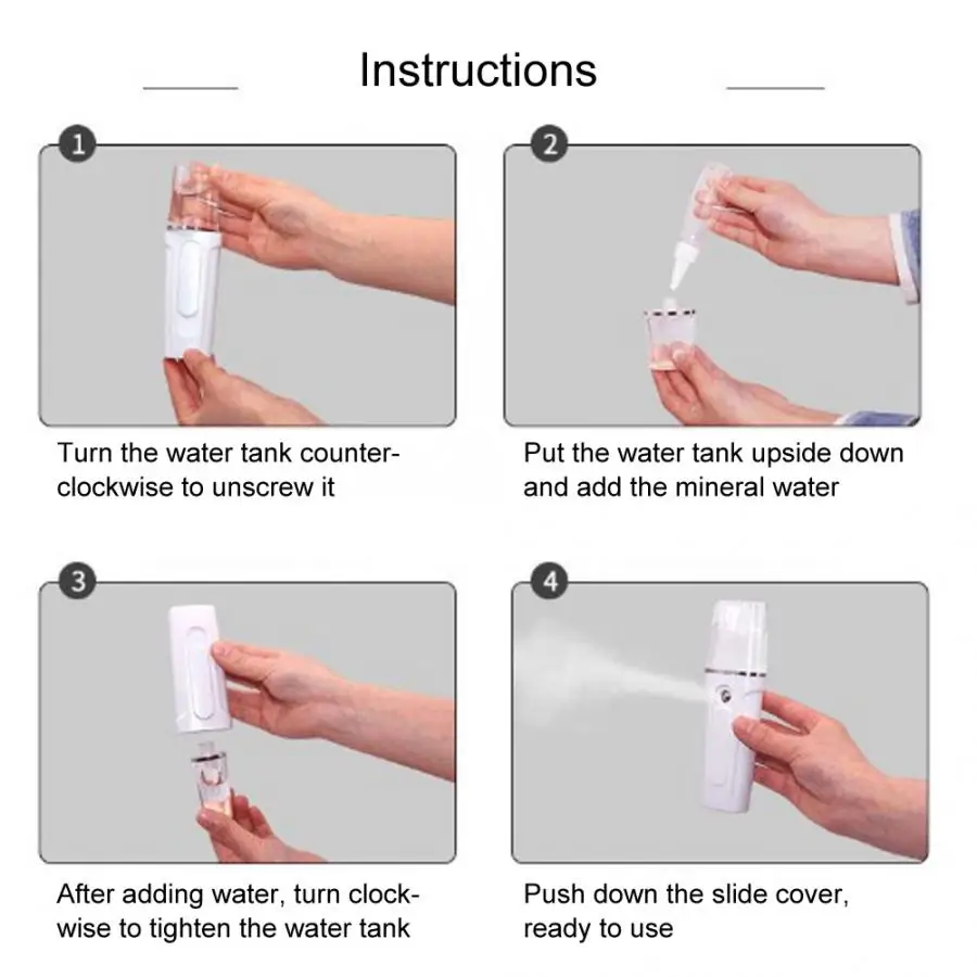 Nano Mist Sprayer Handy Atomization Machine Face Moisturizing Hydration Refreshing Care Massage Relaxation l |