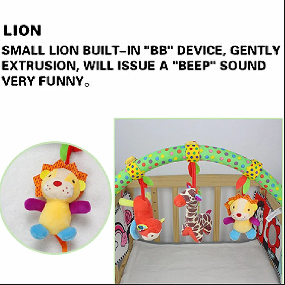 Baby Cradle Seat Cot Hanging Toys Crib Stroller Car Rattle Toy Lovely Animal Soundable Squeeze Plush 40% OFF | Игрушки и хобби