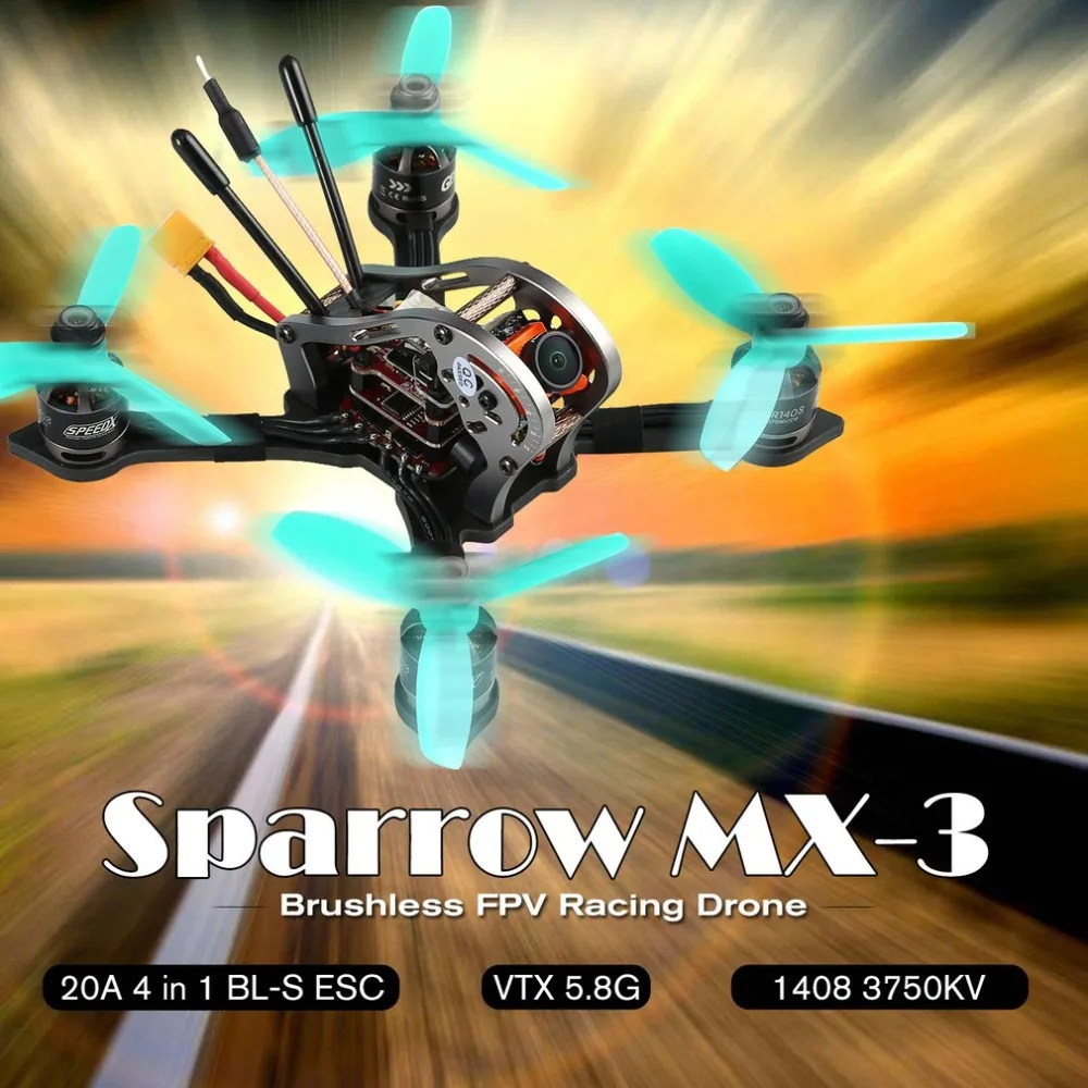 GEPRC Sparrow 139 мм MX 3 V2 микро бесщеточный FPV гоночный Квадрокоптер с FrSky приемником 600TVL 5