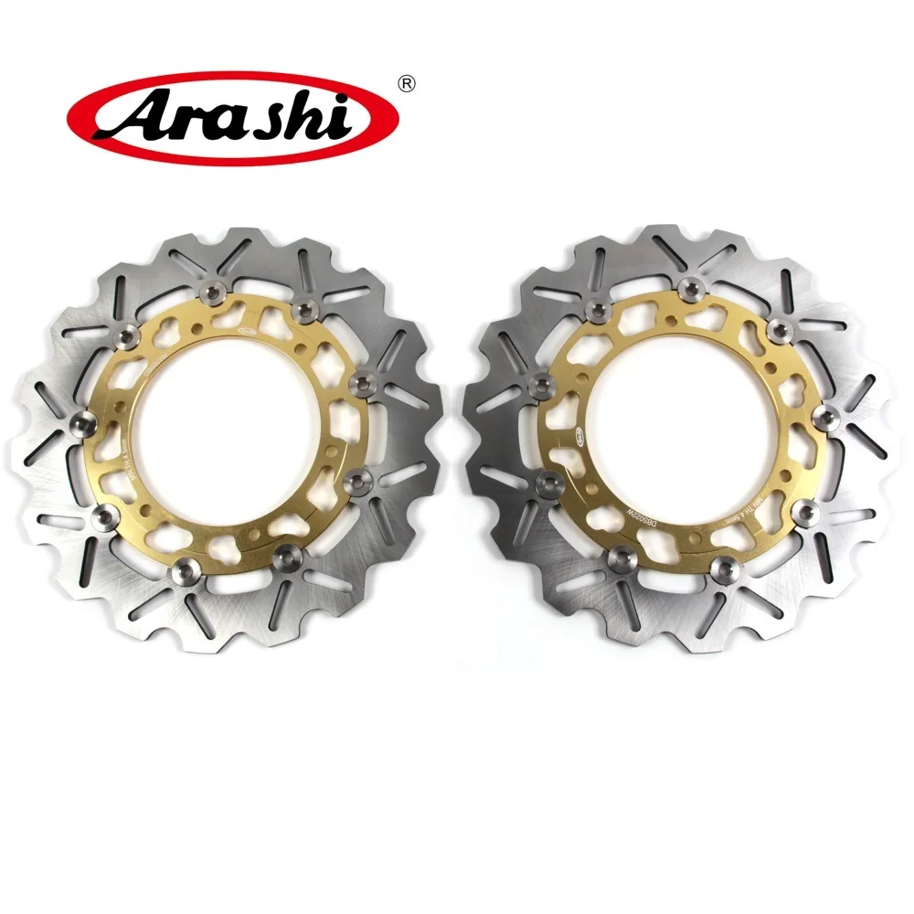 Золотой ARASHI ЧПУ передние тормозные диски для YAMAHA YZF R1 1998-2003 YZF-R1 1998 1999 2000 2001 2002 2003 тормозные диски Диски FZS FAZER 1000 - Цвет: Золотой