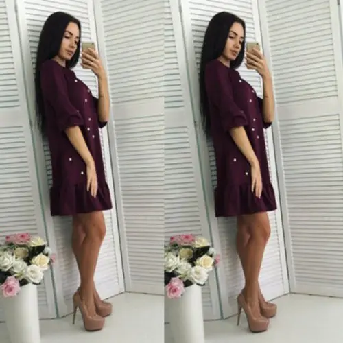 

Summer Fashion Sexy Women Ladies Casual Loose Half Sleeve Evening Party Short Dress Mini Dresses