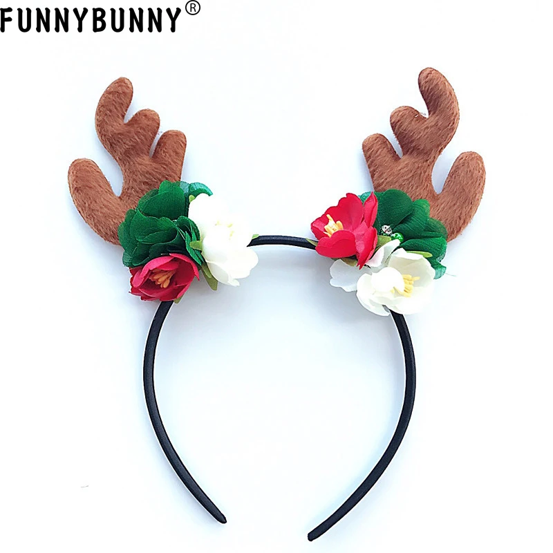 FUNNYBUNNY Детский Рождественский олень Рога головная повязка Рождественская