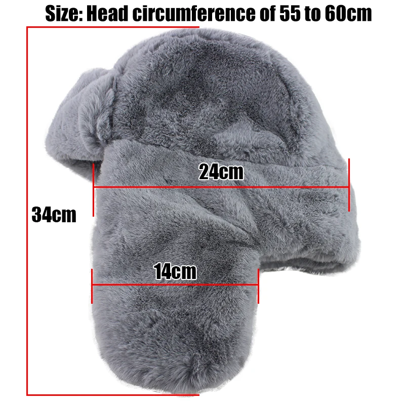 

CAMOLAND 2019 Warm Russian Ushanka Hat With Ear Flap Mens Women Bomber Hat Faux Rabbit Fur Snow Caps Winter Trapper Cap