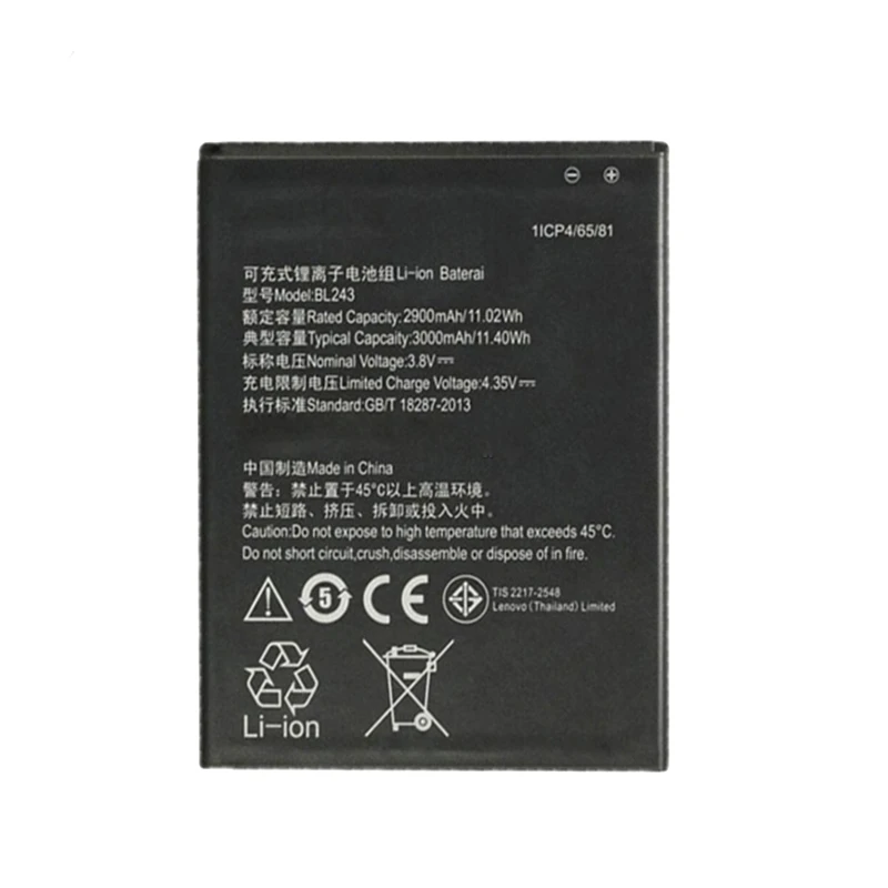 Высокое качество для lenovo K3 Примечание K50 T5 3000 мАч Батарея совместимый A7000 BL243