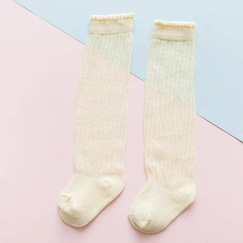 YWHUANSEN 3 Pairs/lot Summer Mesh Thin Baby Girls Boys Knee High Socks Toddler Infant Newborn Cotton Tube Ruffled Leg Warmer - Цвет: 19