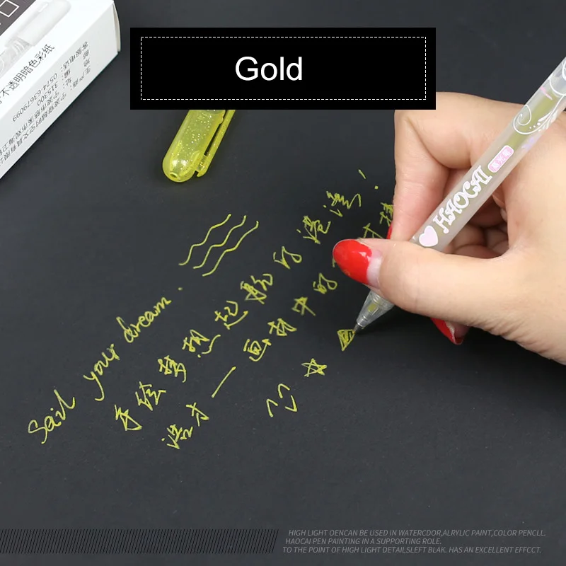 gold 5 шт. гелевые чернила ручка для подписи высокий светильник/покрытие/белая космическая краска масляной маркер 0,8 мм Diy дневник в стиле Скрапбукинг фото Декорации для альбомов - Цвет: gold
