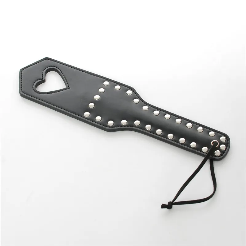 Heart Shaped Spanking Paddle Sex Flirt Racket Sexy Games Toy Leather Black Bondage Flog Whip Beat Submissive Slave Toys | Красота и