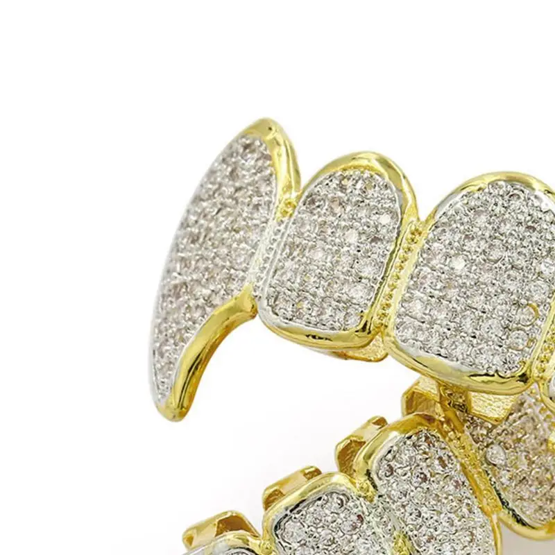 Золотые серебряные роскошные стразы вампир Grillz набор с дополнительными силиконовыми стержнями в комплекте