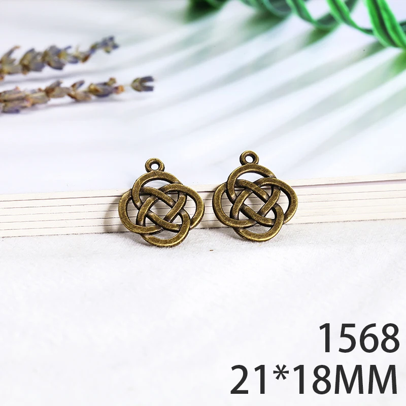 

21*18mm 10pcs Chinese Knot Alloy Pendant For Diy Jewelry Making 2 Colors Antique Silver Antique Bronze No.1568