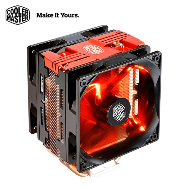 Cooler Master RR-T4PR-16PR-C1 кулер для процессора 4 тепловые трубки двойной 120 мм тихий вентилятор T400Pro радиатор для охлаждения процессора intel 115X AMD AM4 - Цвет лезвия: red