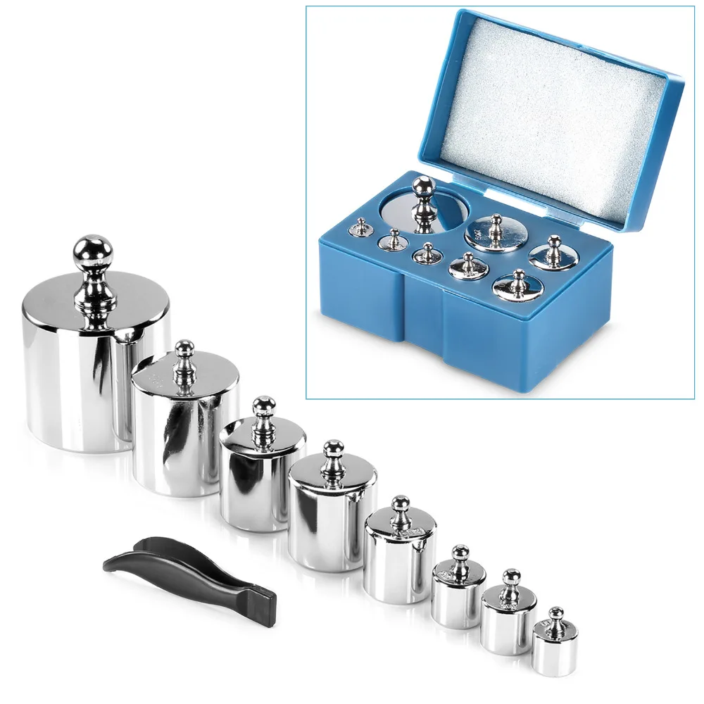 

Neewer 8 Pieces 1000g Stainless Steel Calibration Weight Set Case Tweezers for Digital Jewellery Scale Science Lab Photo Studio