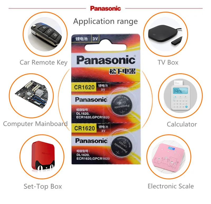 Panasonic оригинальный продукт 5 шт./лот cr1620 кнопочные элементы батареи для часов 3 В