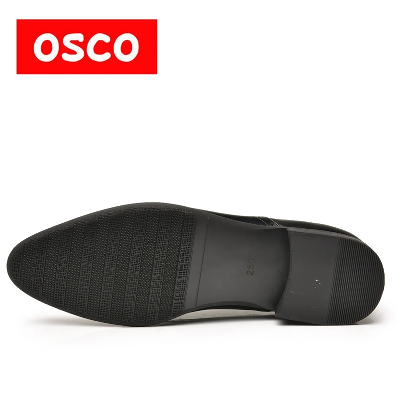 OSCO мужские модные туфли из парчи с резным узором деловая обувь натуральной кожи