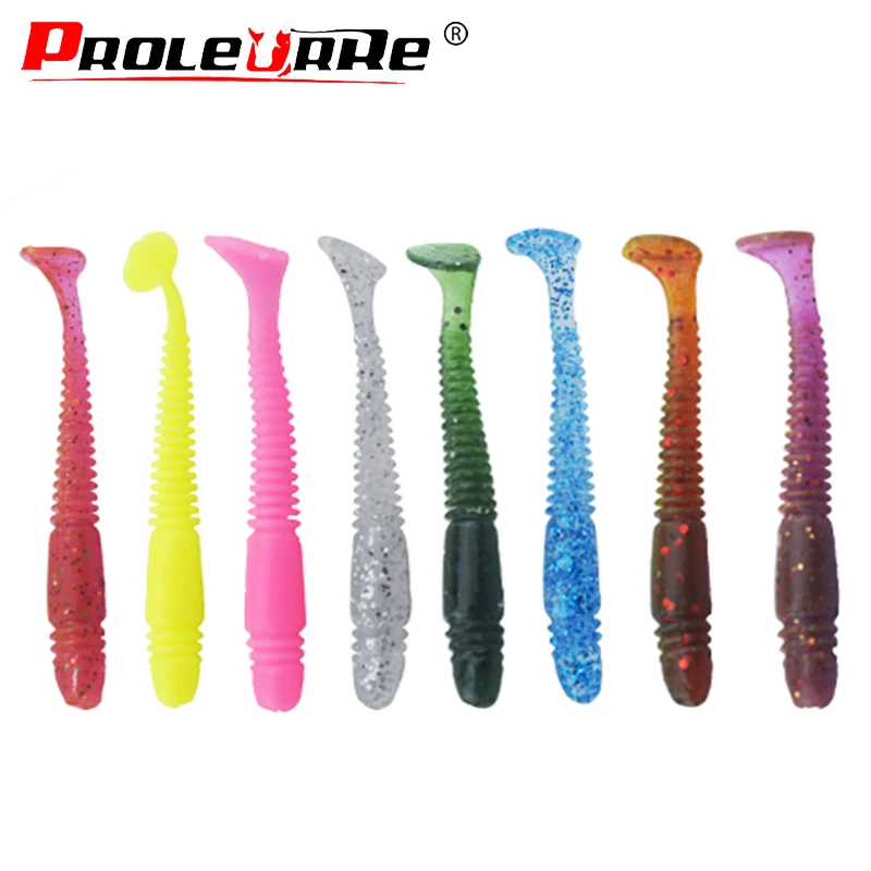 16pcs/lot Lures Soft Bait 50mm 1g silicone bait Worms fishing lure with salt smell Fishing Takcle Grub Artificial Lures PR-257