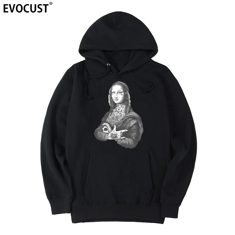 Толстовки унисекс из чесаного хлопка с капюшоном и татуировкой да VINCI MONALISA ROCK |