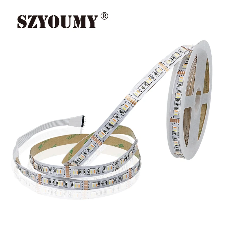 SZYOUMY новейшая RGB + CCT 5 в 1 RGBWWW Светодиодная лента 5050 60led/метр 12В DC CW WW чипы Гибкая