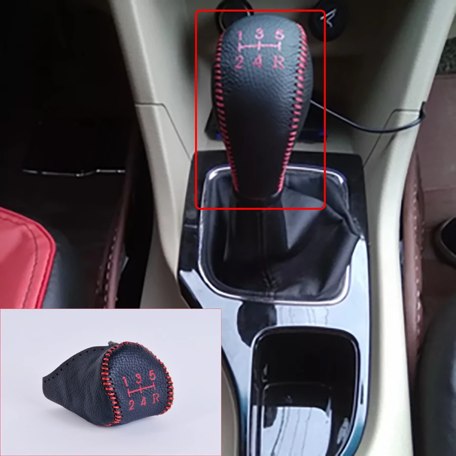 Wooeight 1 шт. ручная Автомобильная кожаная 5 скоростная искусственная кожа для Peugeot 106