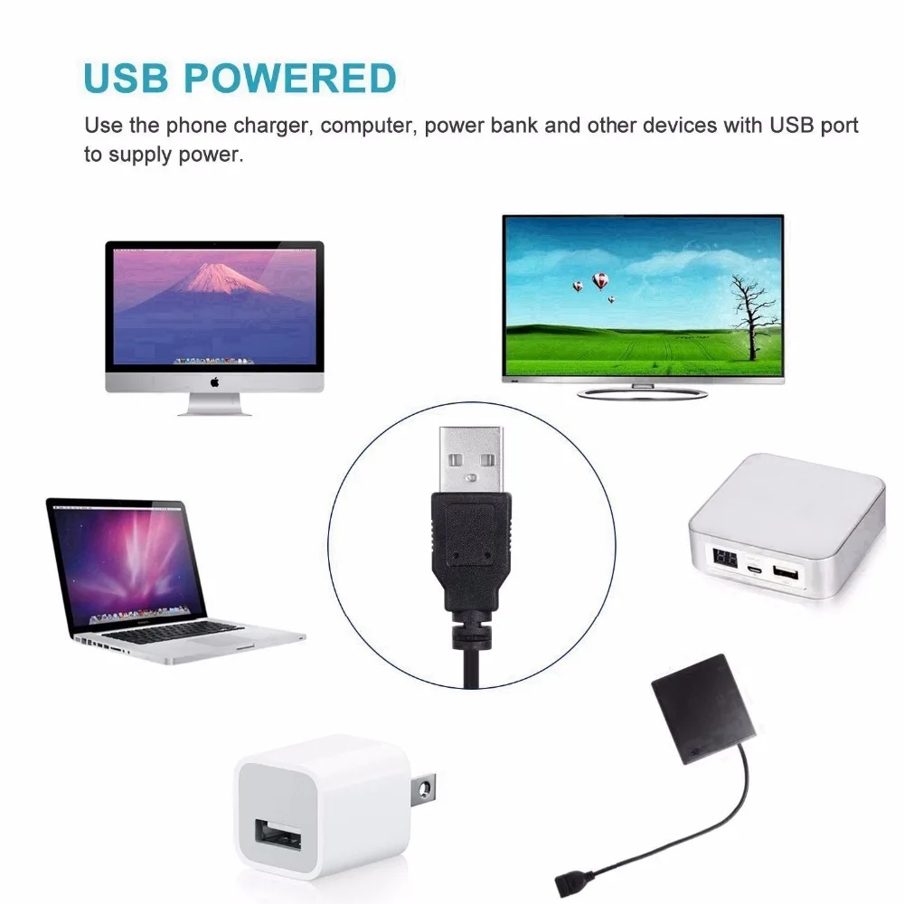 Светодиодная гирлянда с USB 5 В 2 м 10 м|Осветительные гирлянды| |