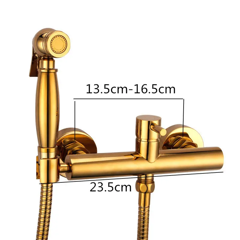 

Bidet Faucets Solid Brass Toilet Handheld Spray Portable Bidet Shower Sprayer Set Hot and Cold Shower Faucet Rose gold & Chrome