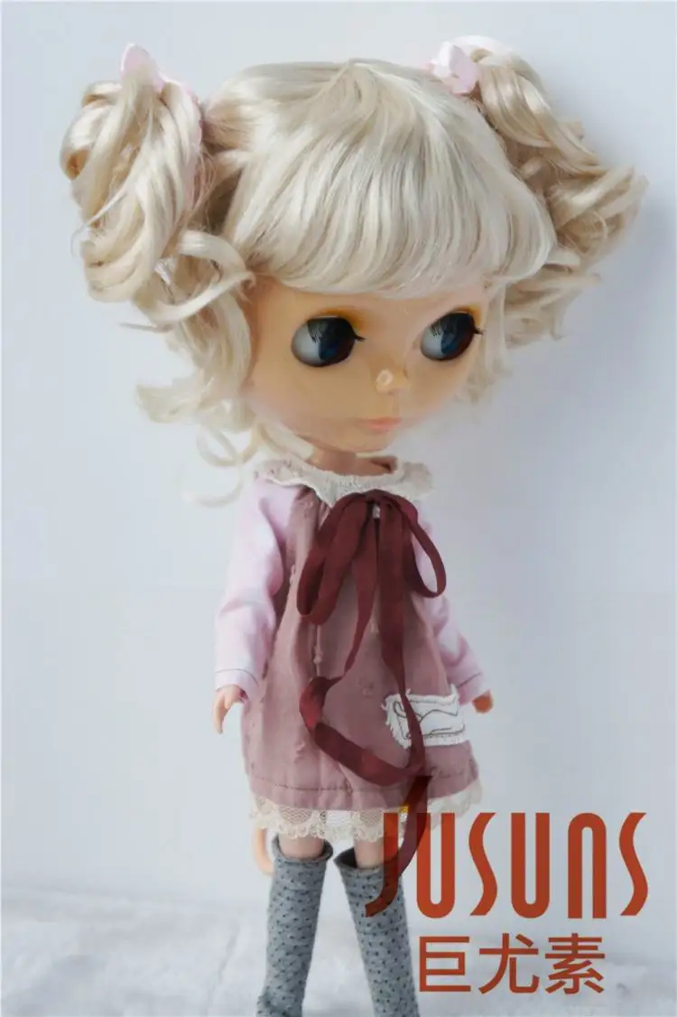 JD011 9-10 дюймов(23-25 см) очаровательные кудрявые BJD кукольные парики Blyth синтетический мохер кукольные волосы большой размер кукольные аксессуары