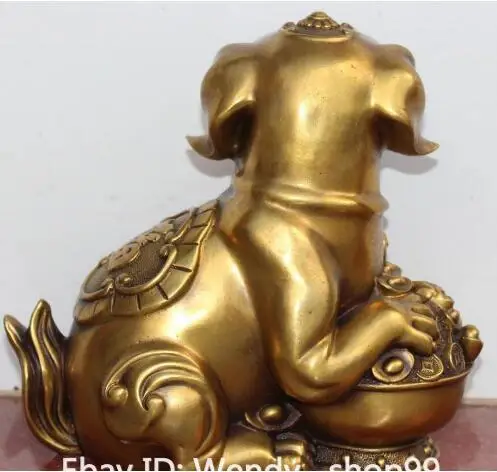 YM 305 Китайский Фэншуй Yuanbao Money Ruyi Сокровище миска животное фотособака статуя | Дом